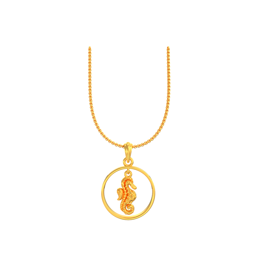 22k Attractive Seahorse Gold Pendant