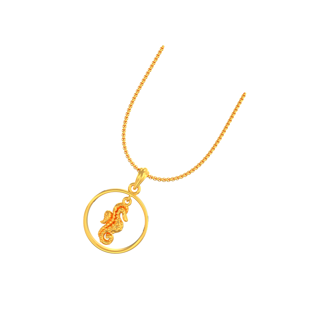 22k Attractive Seahorse Pendant