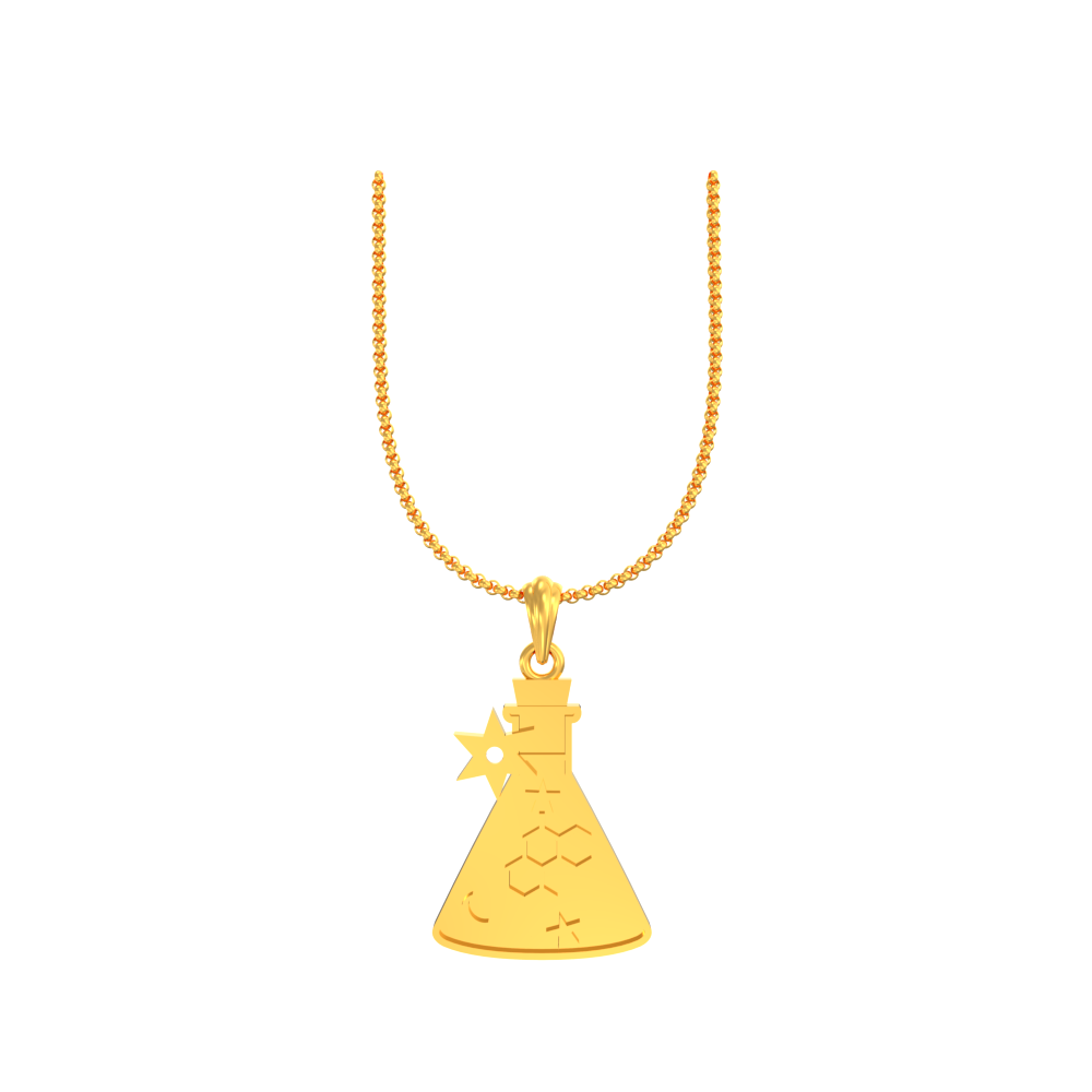 22k Attractive Unique Gold Flask Pendant