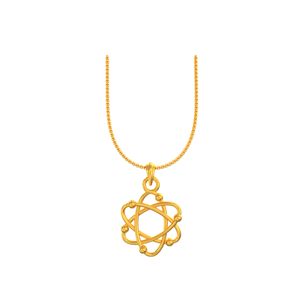 22k Carbon Atom Shape Gold Pendant