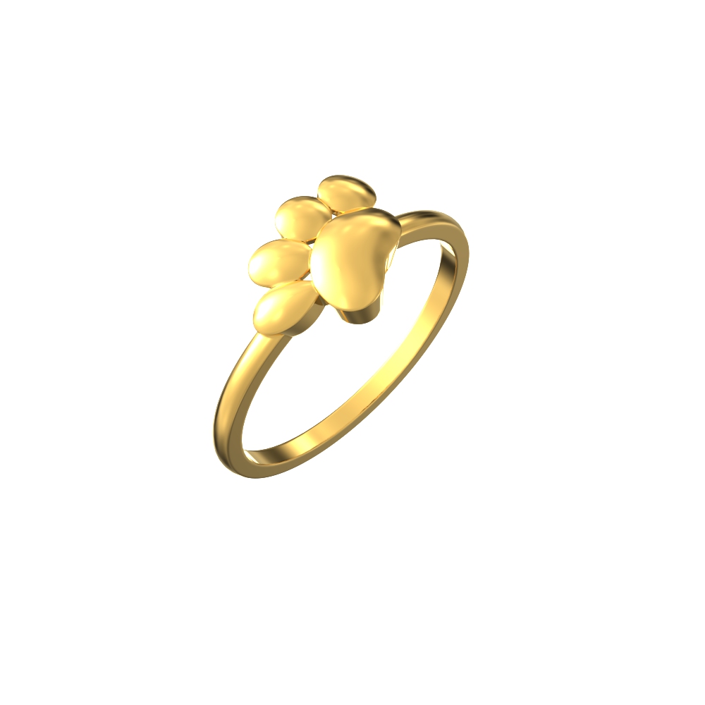 22k Cute Hand Print Light Weight gold Ring