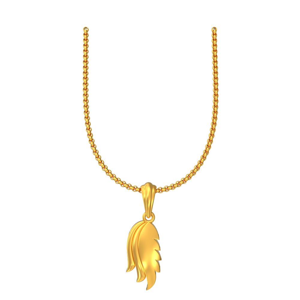 22k Elegant Look Leaf Design Gold Pendant