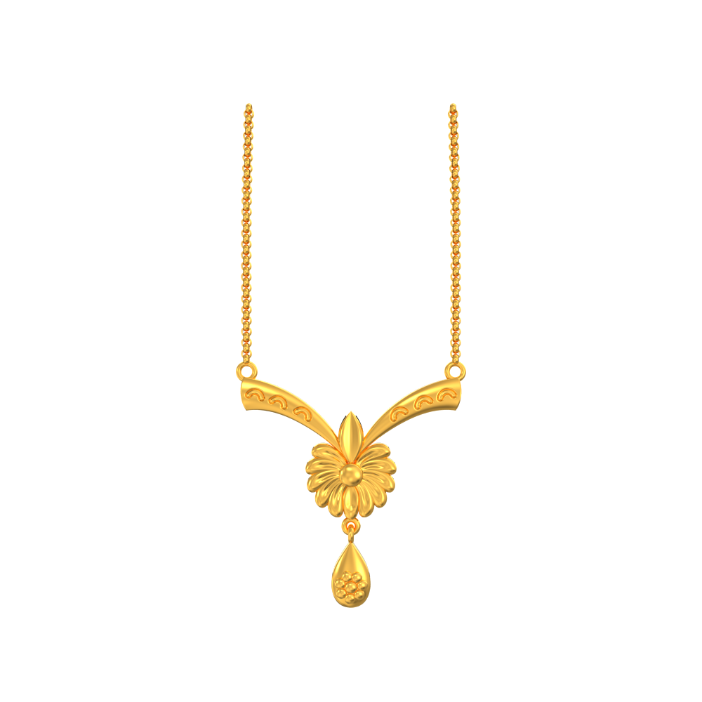 22k Female Flower design Gold Pendant