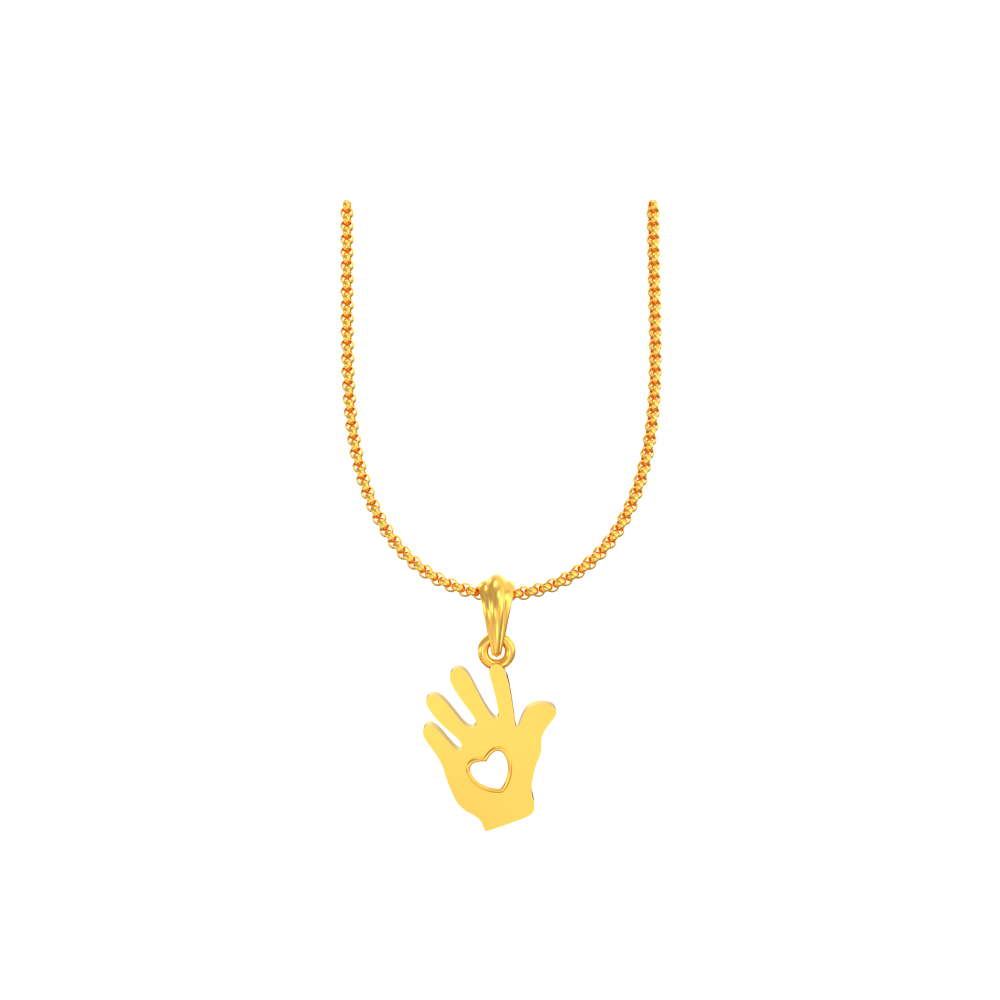 22k Handprint Necklace Charm Pendant