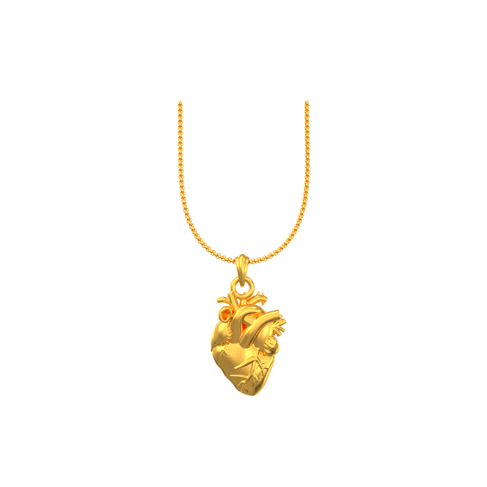 22k Human Heart Shape Gold Pendant