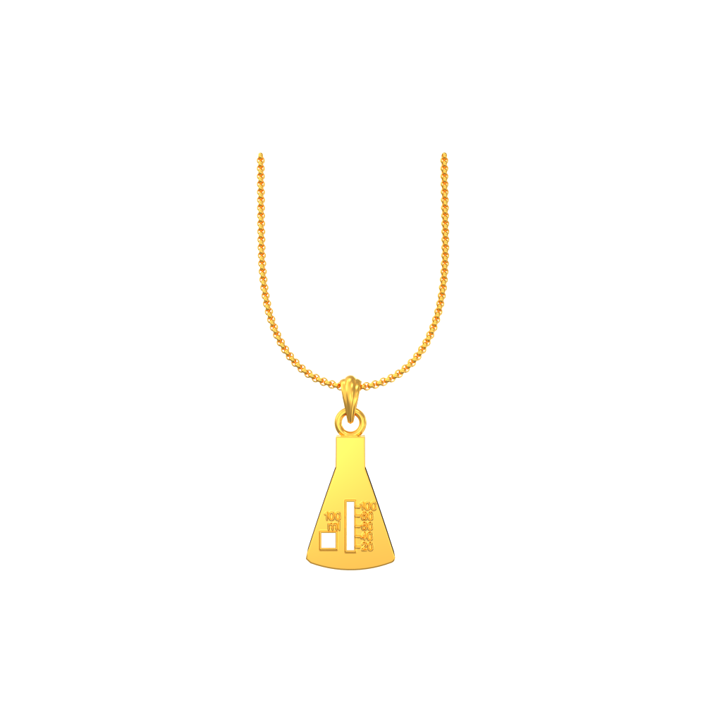 22k Jar Shape Simple Gold Pendant