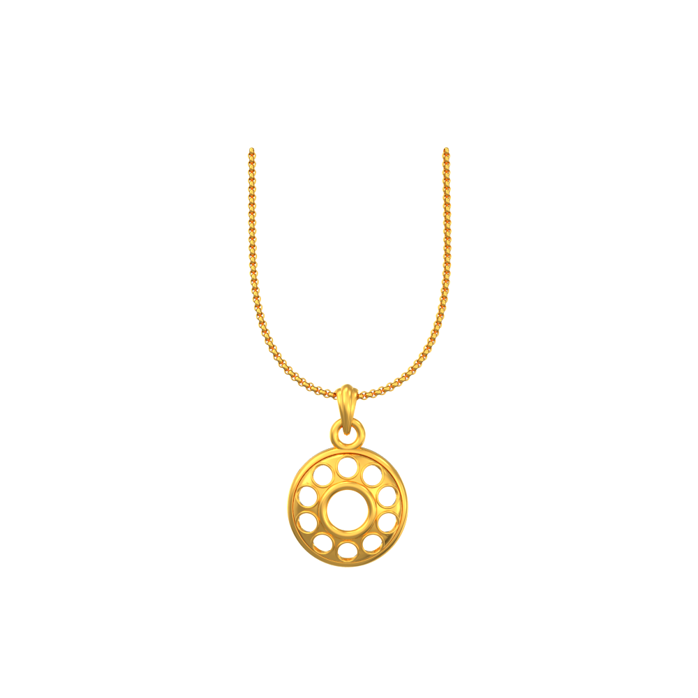 22k Round Shape Simple Gold Pendant