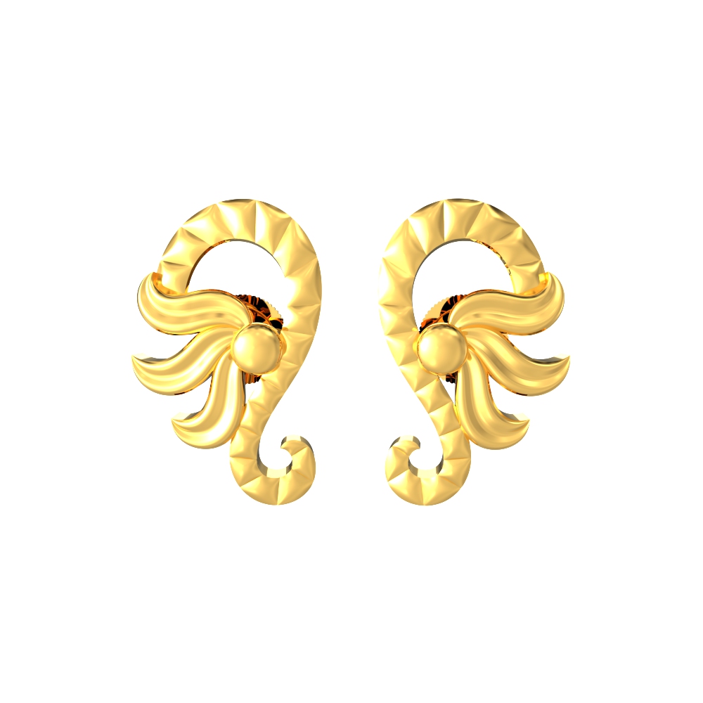 22k Simple Gold Light Weight Simple Drop Earring