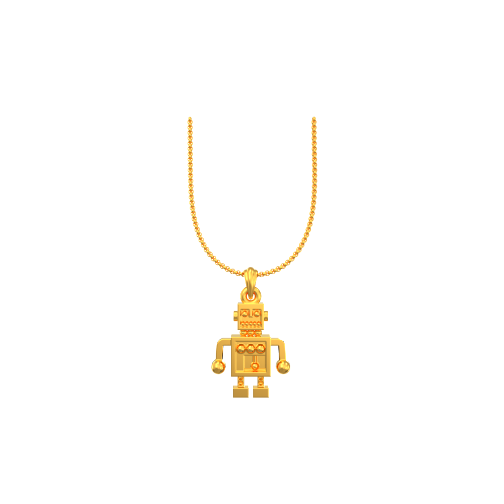 22k Unique Gold Robot Pendant