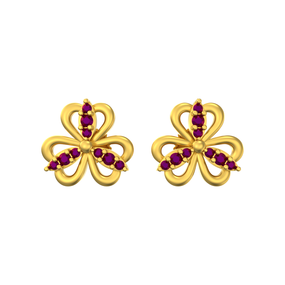 Adorable Three Leaf Clover Studs