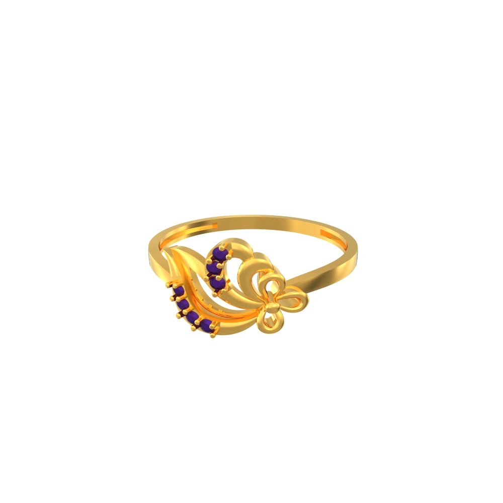 Attractive-Wings-Flower-Gold-Ring