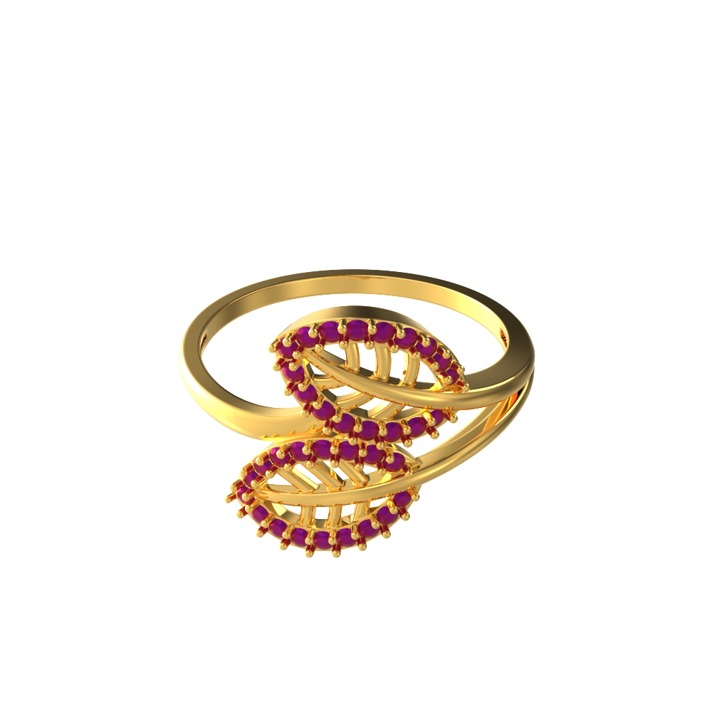 Beautiful Double Leaf 22k Gold Ring