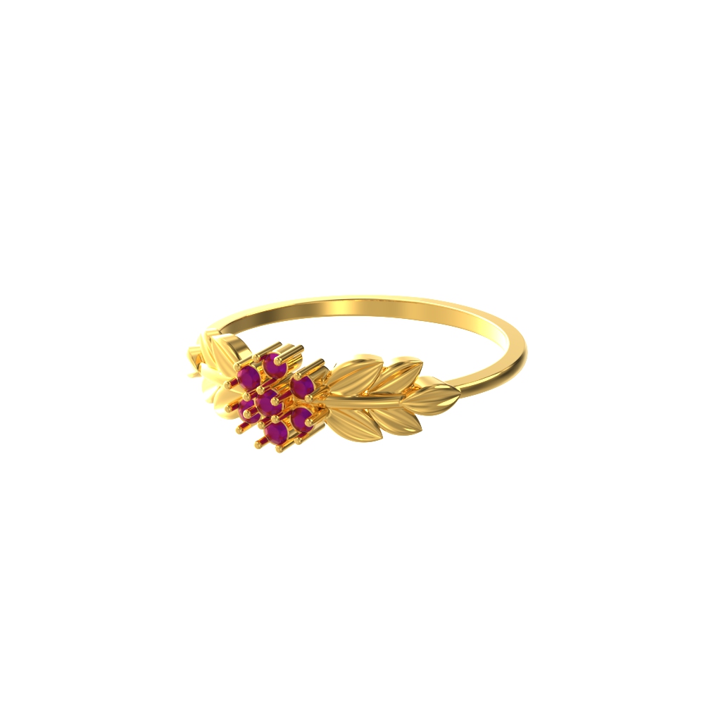 Beautiful Flower and Leaf Design Ring Gold