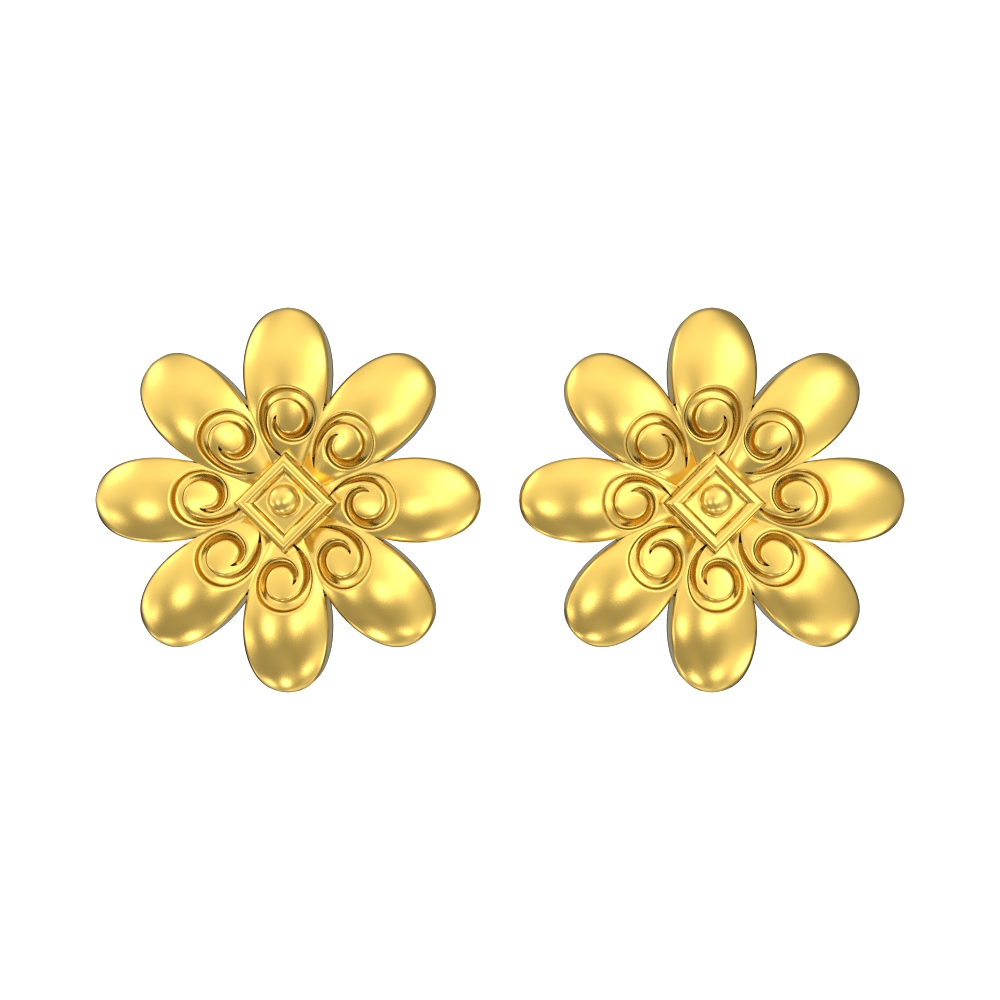 Classic-Floral-Design-Stone-Gold-Stud