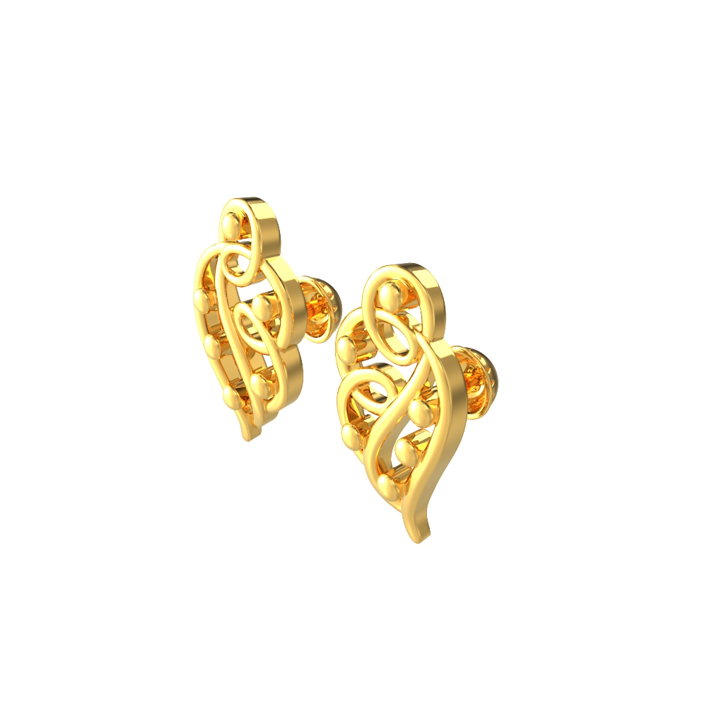 Curve Simple Stud Gold Earring