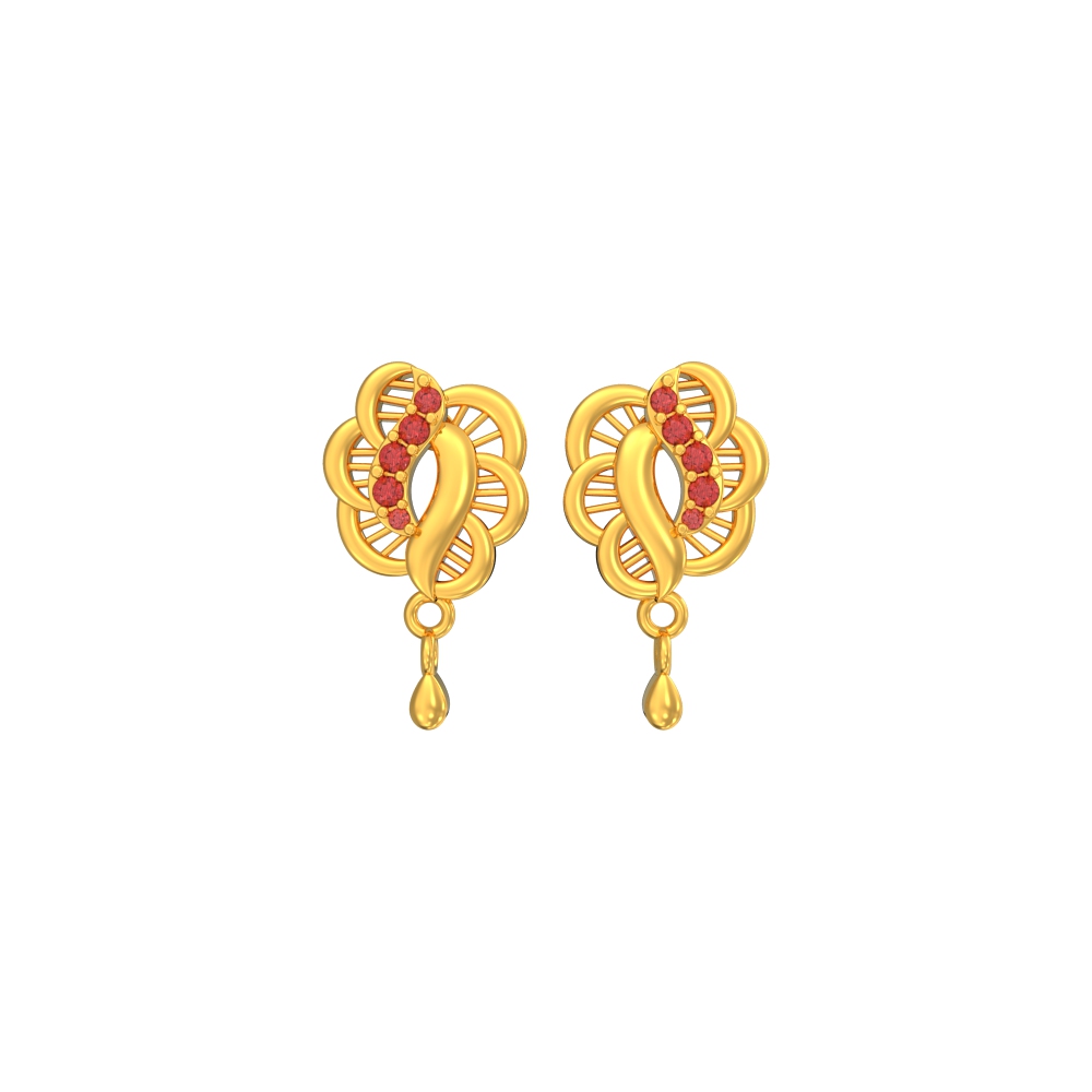 Curvy-Flowers-Gold-Earring