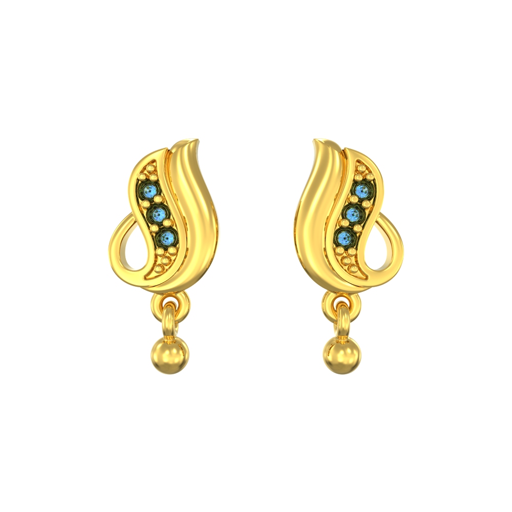 Curvy-Leaves-Gold-Earring