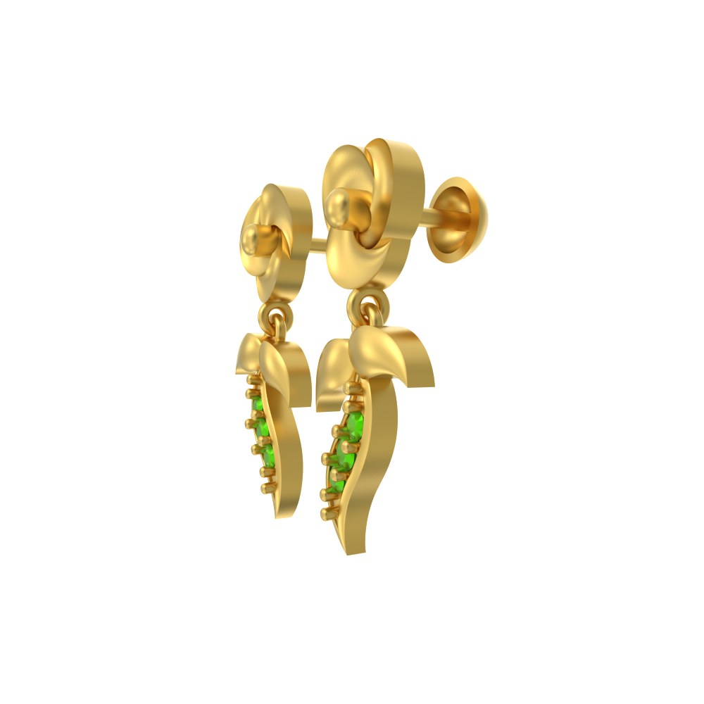 Customize Rose Flower Gold Earring Chennai