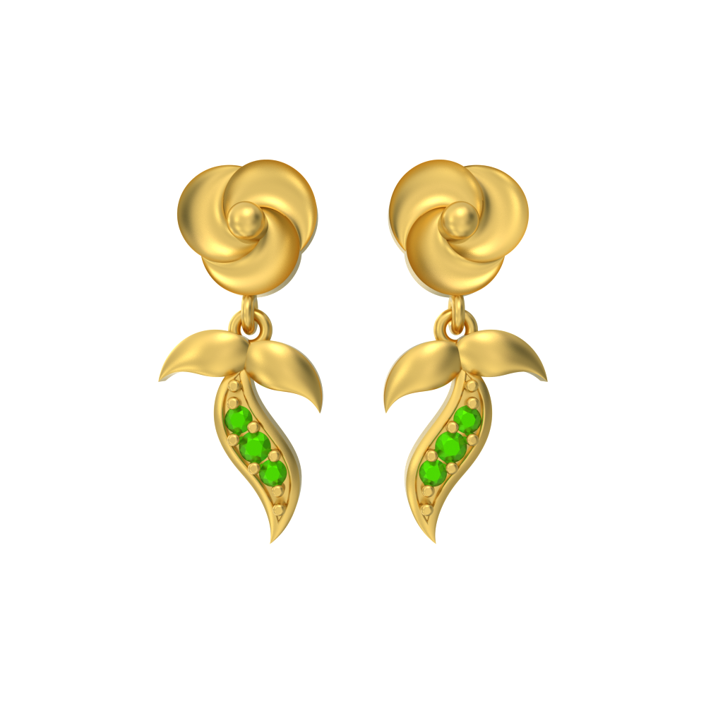 Customize Rose Flower Gold Earring