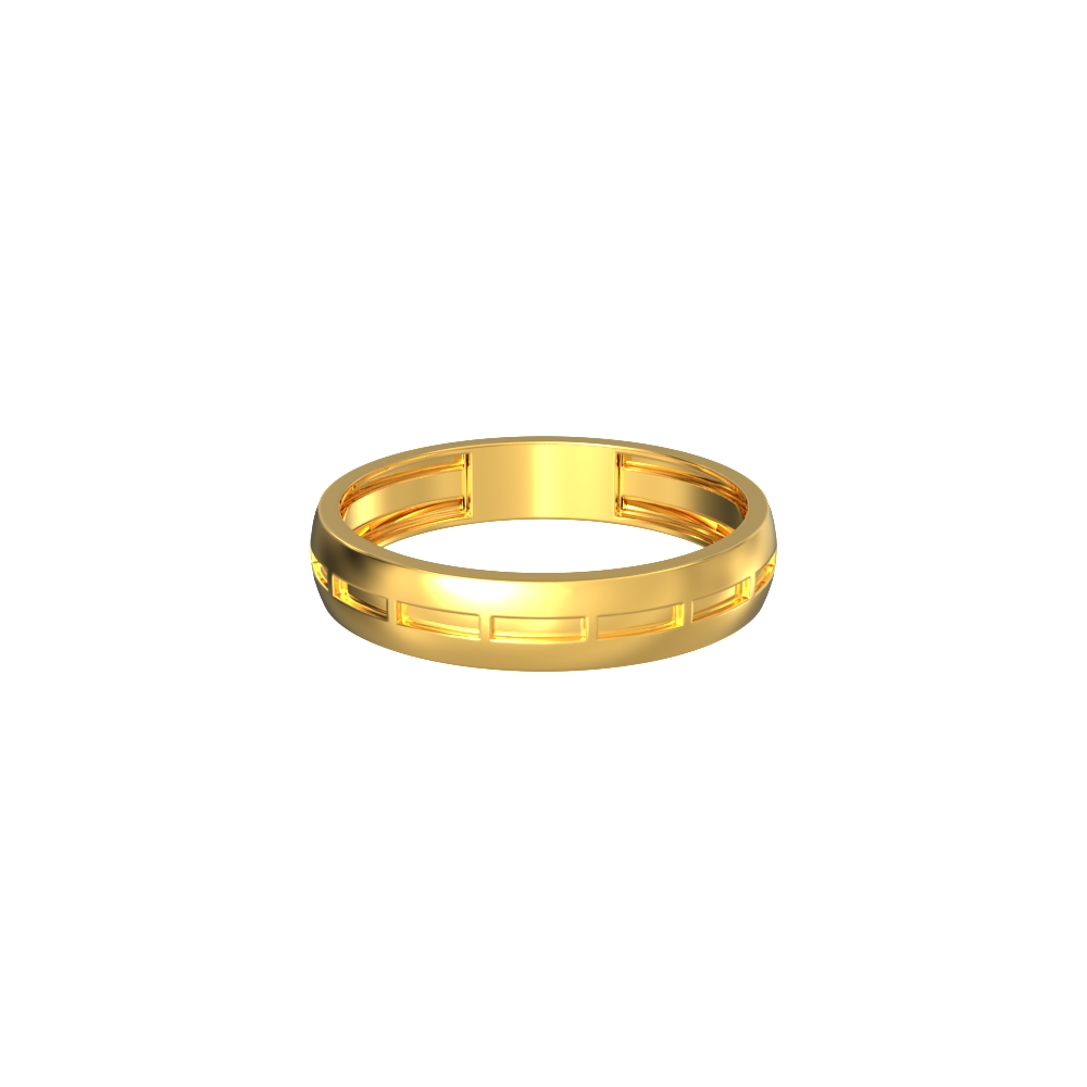 Customized Brick Pattern Gold Ring