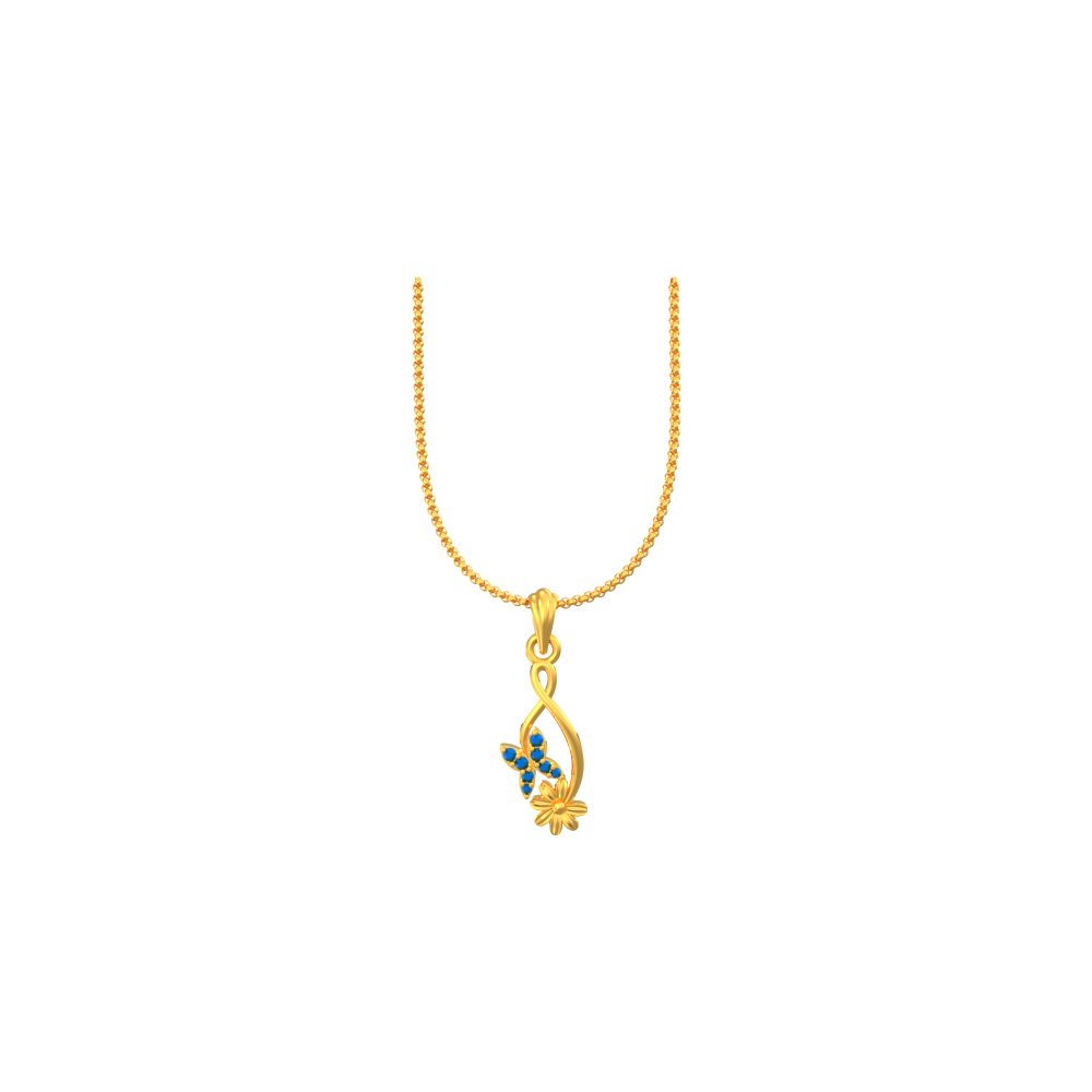 Cute Simple Gold Butterfly Pendant