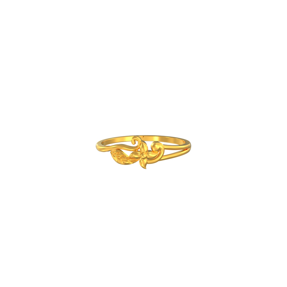 Dainty-Flower-with-Leaf-Gold-Ring