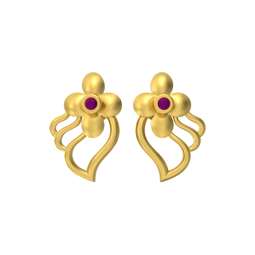 Dancing-Flowers-Gold-Earrings