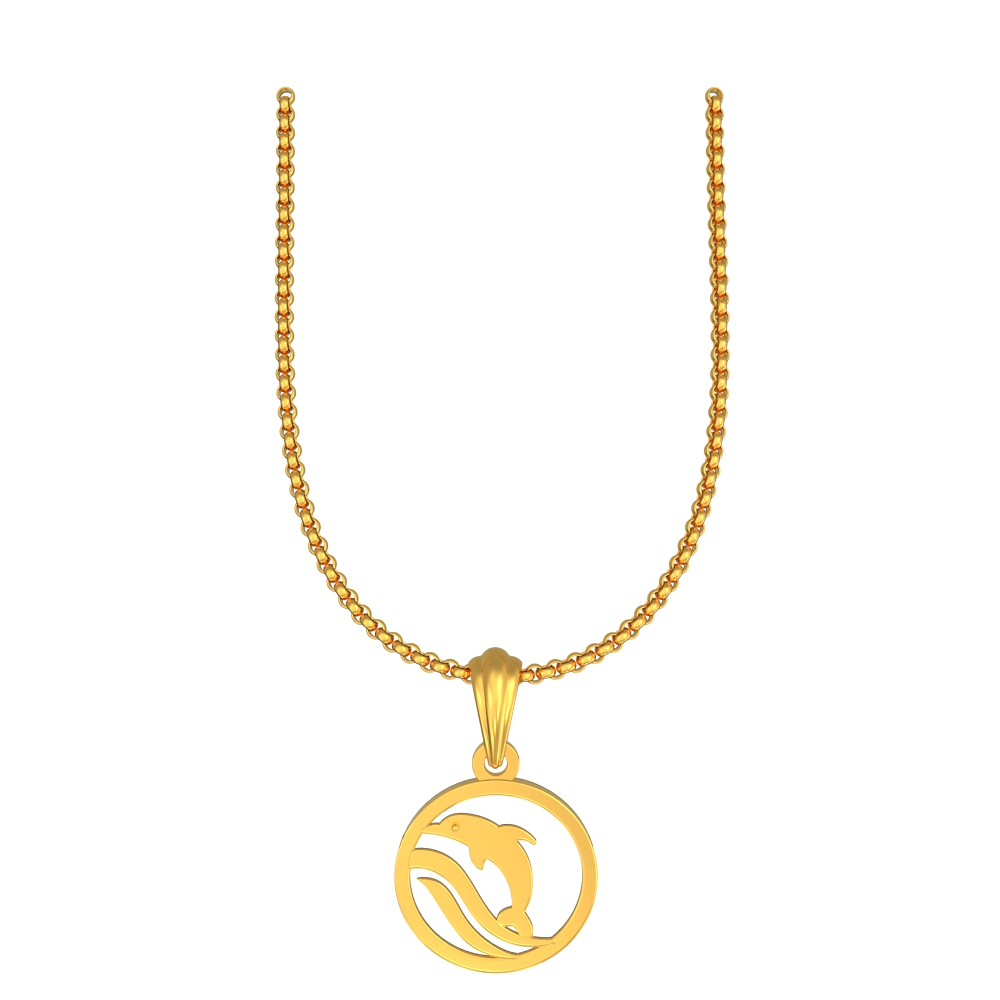 Dazzling Dolphin Gold Pendant