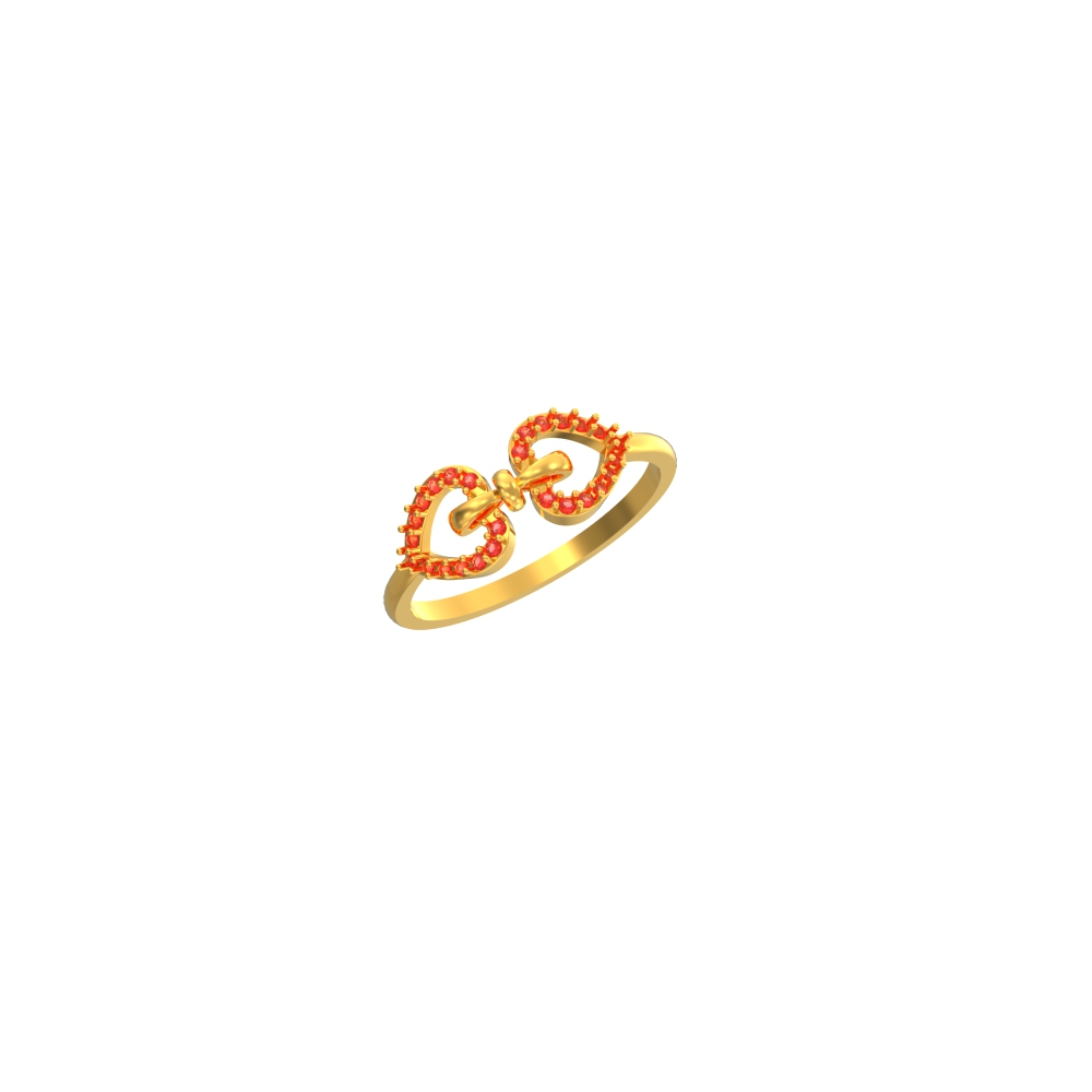 Double Delight Heart Pattern Ring