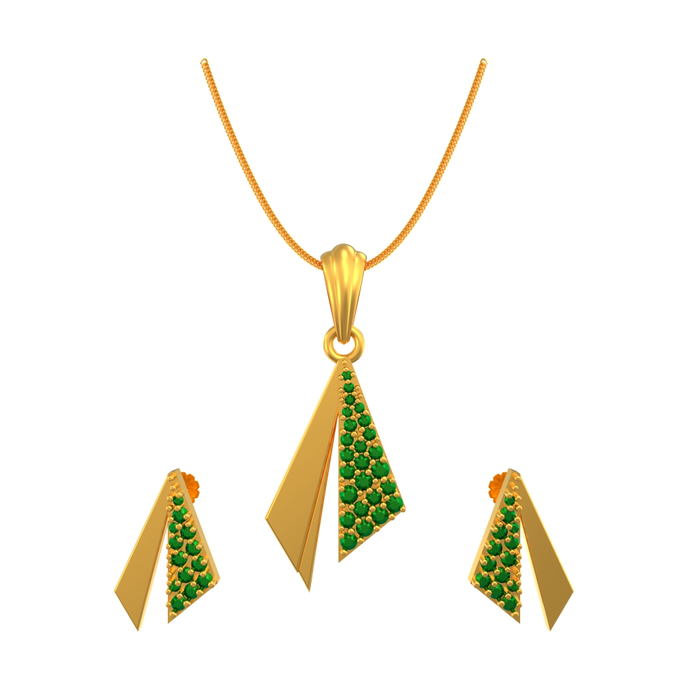 Designer-Triangle-Pendant-set