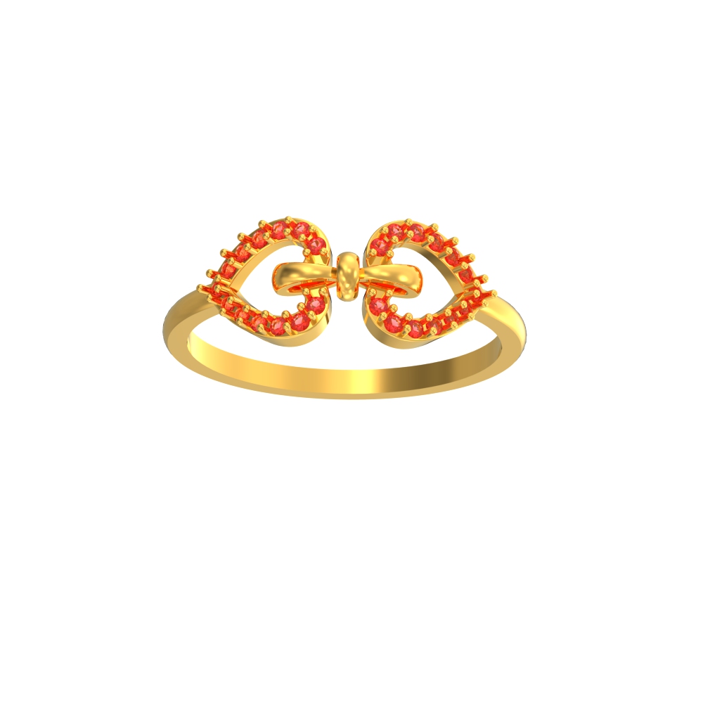 Double Delight Heart Pattern Ring