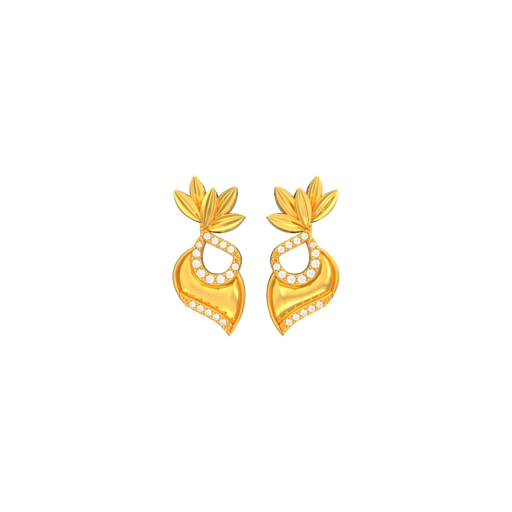 Elegant-Floral-Design-Gold-Earrings