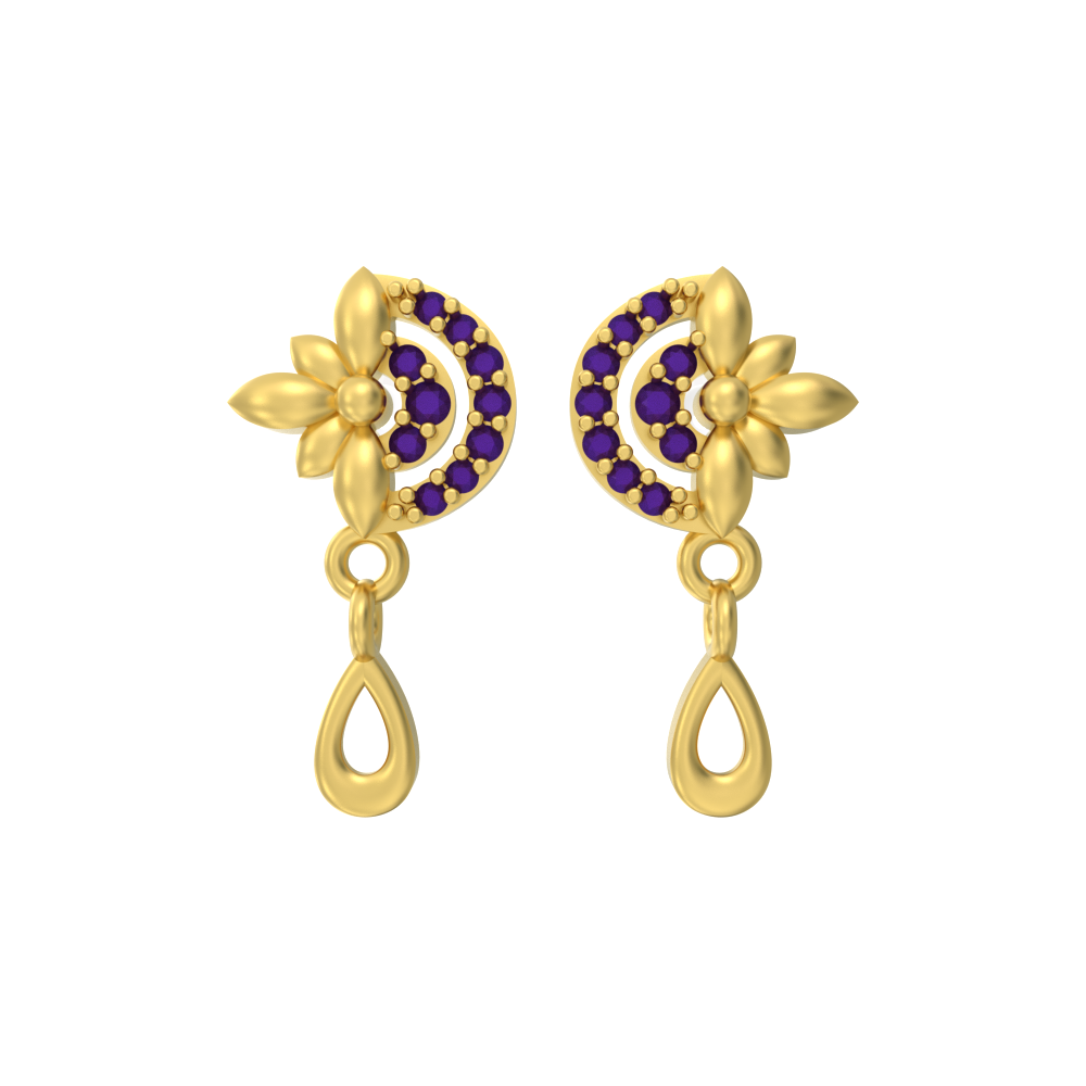 Elegant-Floral-Design-Stone-Gold-Stud-Drops