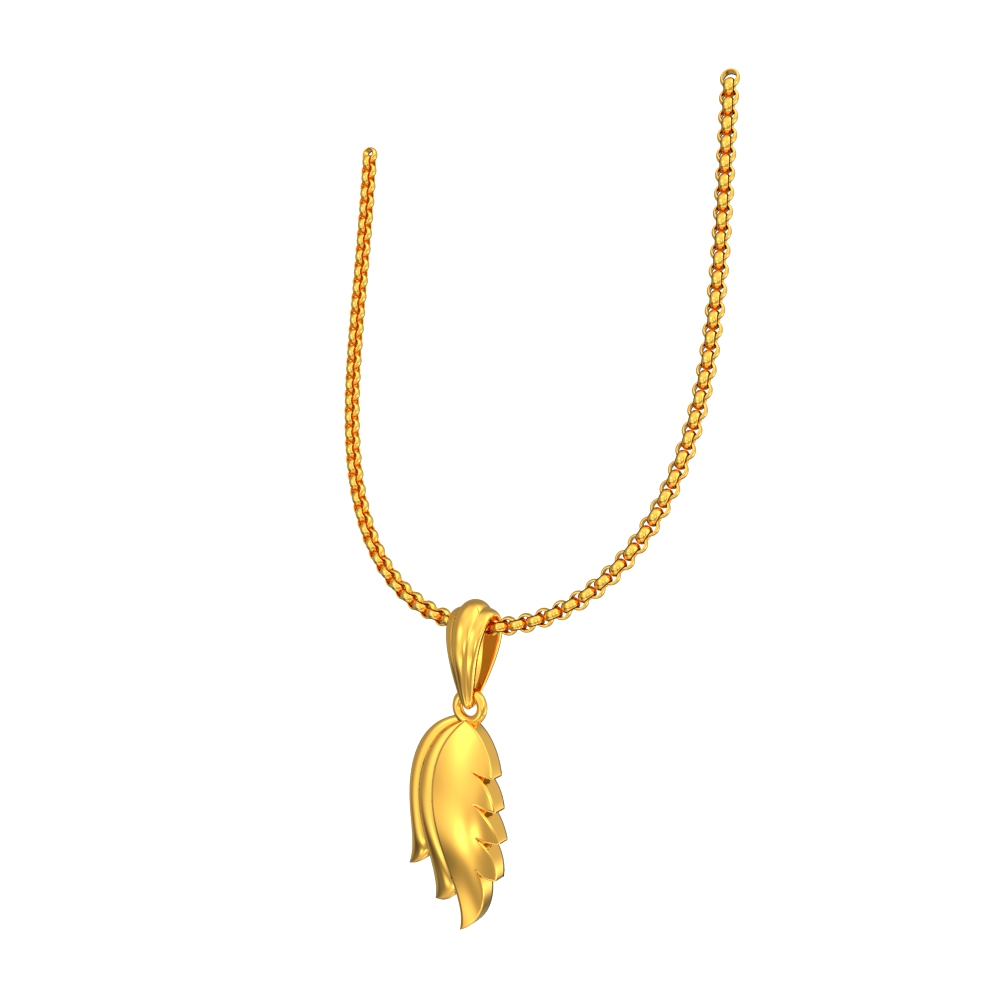 Elegant Look Leaf Design Gold Pendant