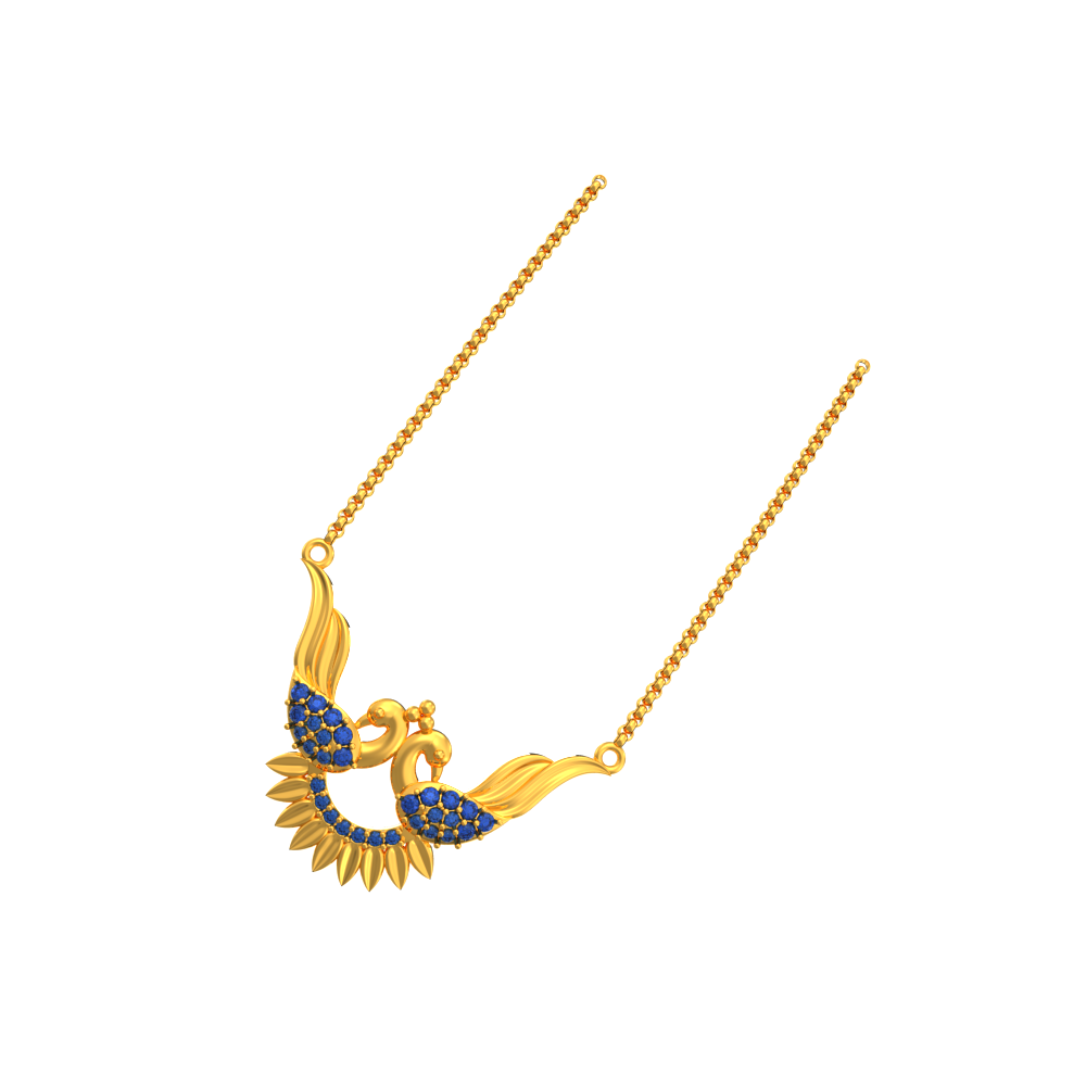 Elegant Look Peacock Design Gold Pendant