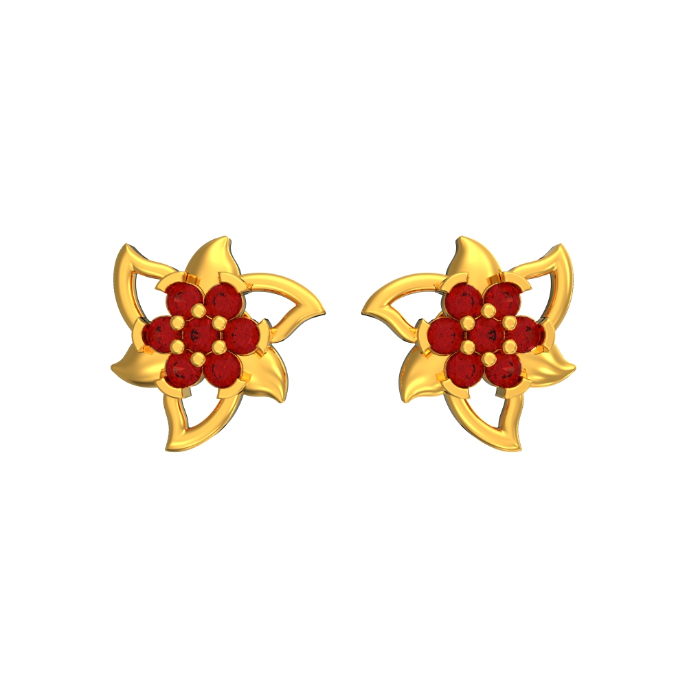 Elegant-Tri-Petal-Stone-Gold-Stud