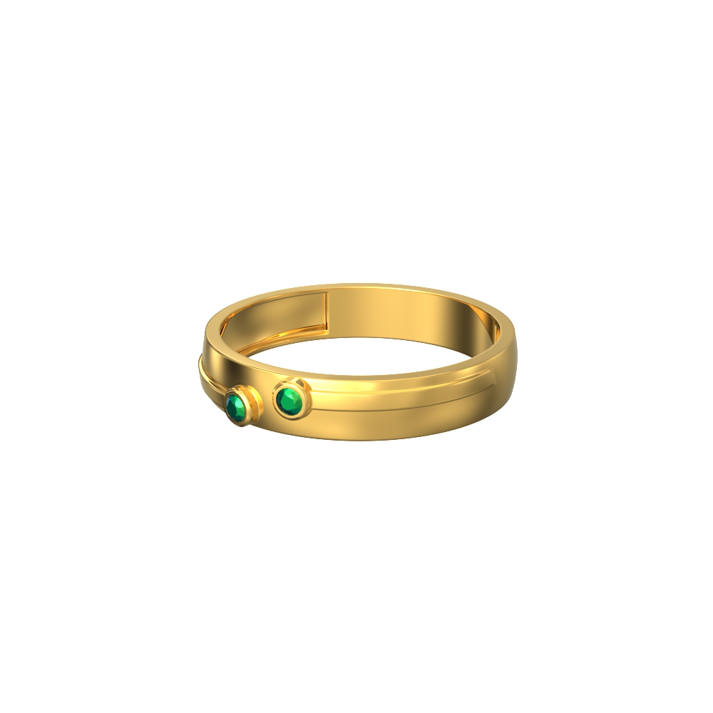 Men's Emerald Ring -Green Emerald Mens Ring - Emerald Wedding Band - His  Emeralds Band - Unique Mens Band - 14k Gold Birthstone Mans Ring