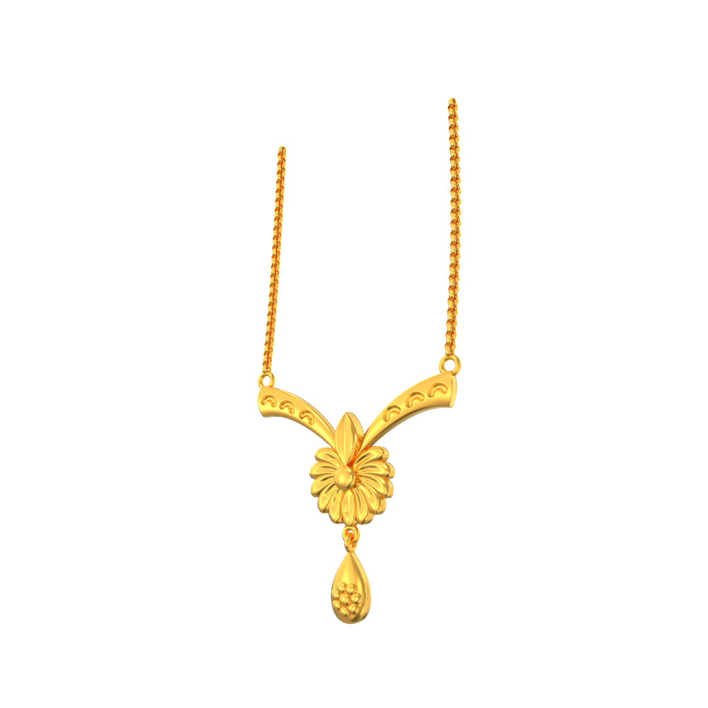 Female Flower design Gold Pendant