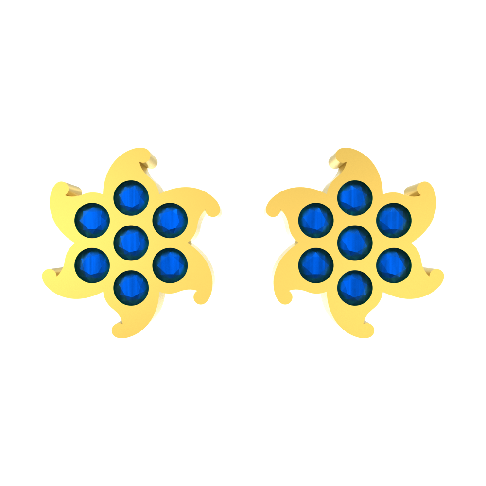 Fidget Design Gold Stud Earrings