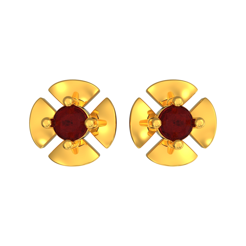 Floral-Bloom-Stone-Gold-Stud