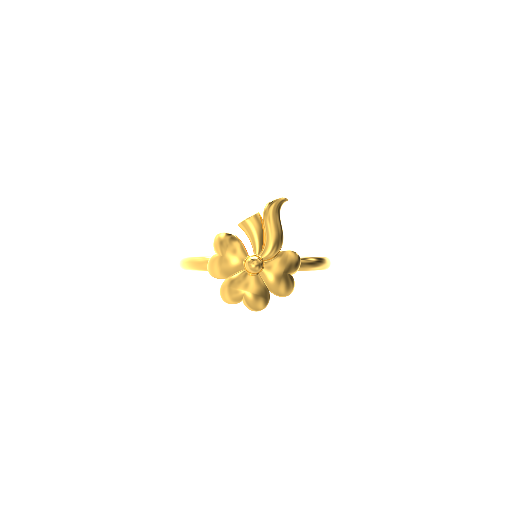 Flower Design Simple Gold Ring