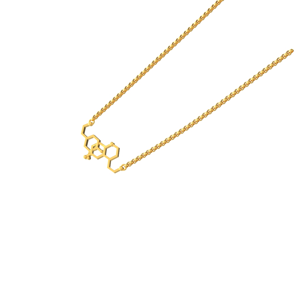 Glossy Dopamine Serotonin Gold Pendant