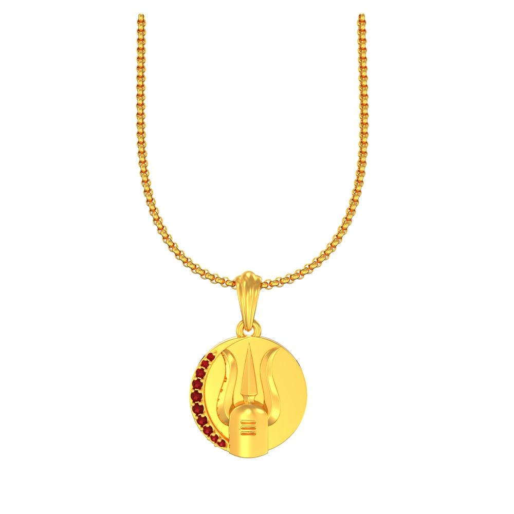 Gold Plated Trishul Pendant