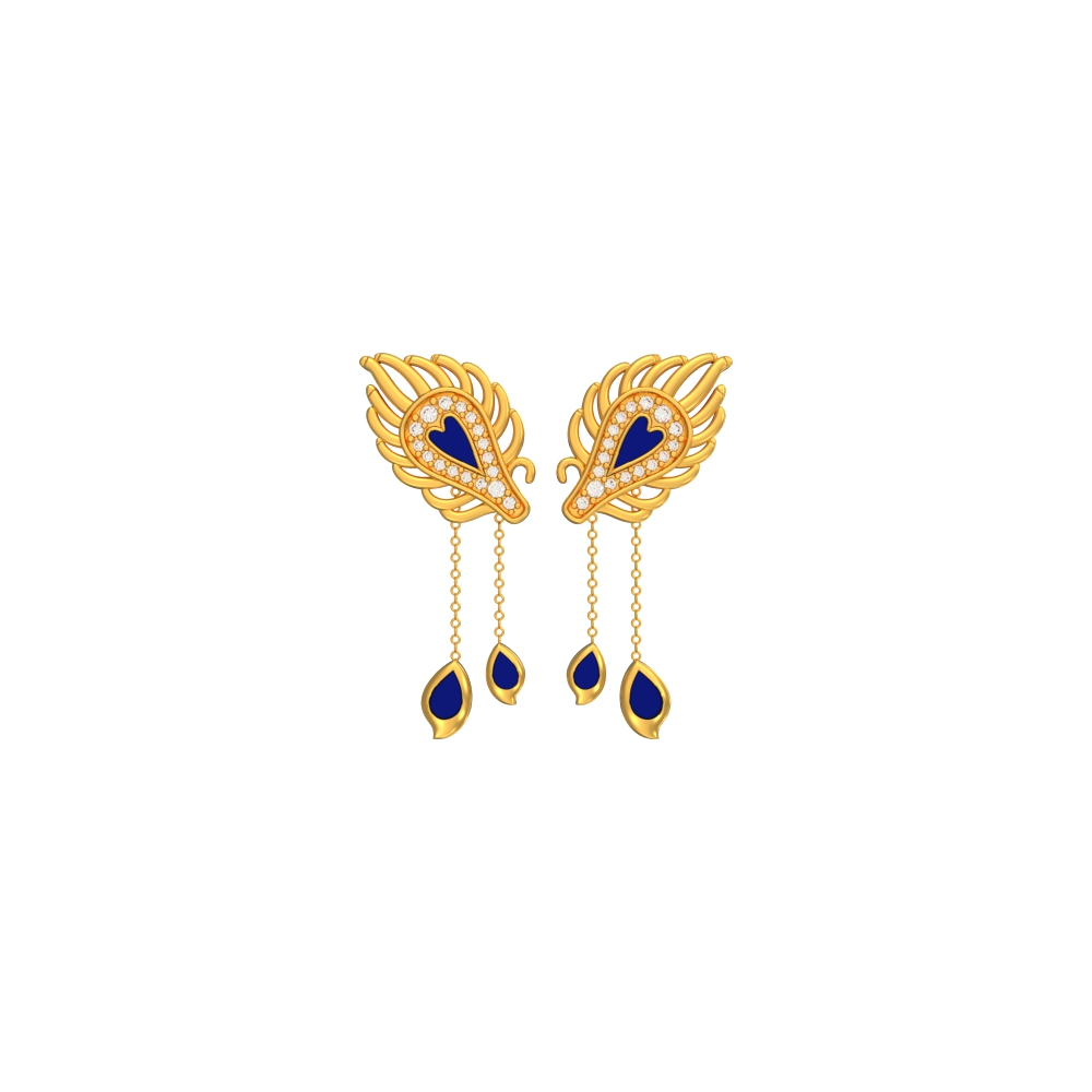 Graceful-Heart-Gold-Earring