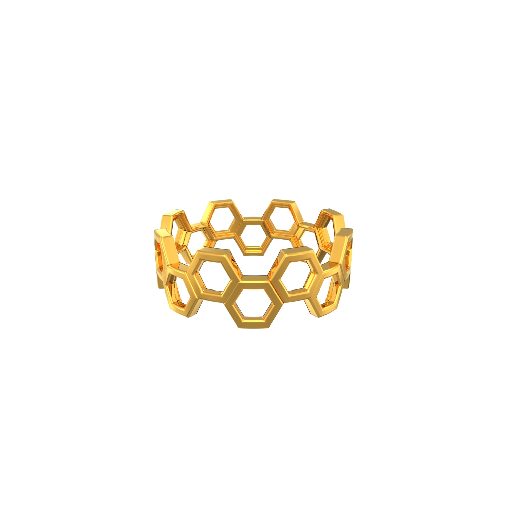 Honeycomb-Design-Gold-Ring