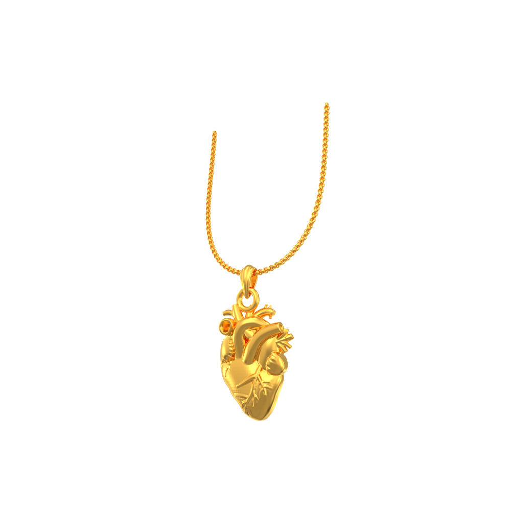 Human Heart Shape Gold Pendant