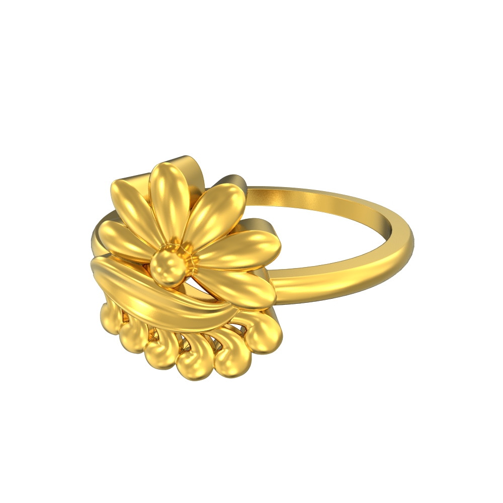 Leave-with-flower-Gold-Ring