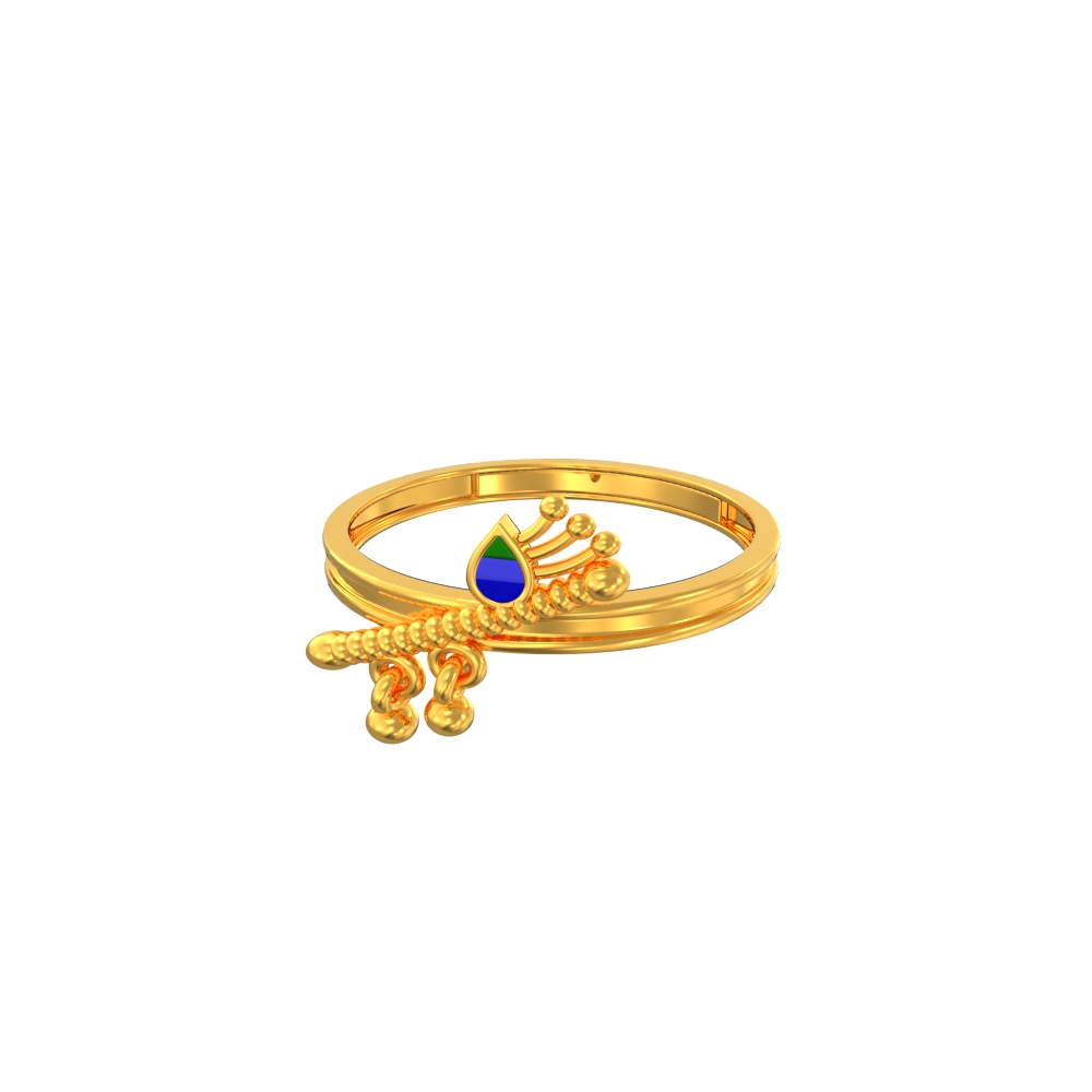 Gold Plated Ethnic Antique Traditional Lord Krishna Adjustable Finger Ring  Indian Temple Ring for Women and Girls