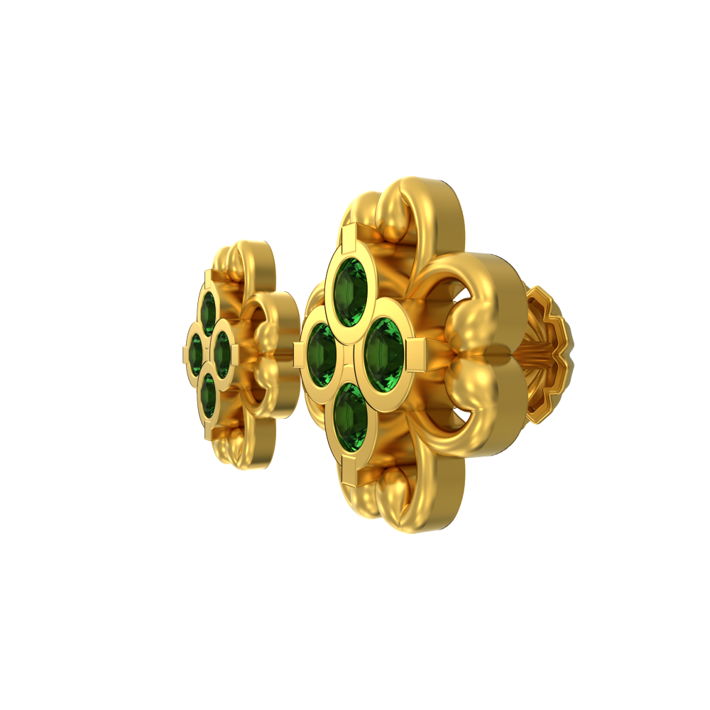 Golden Green Stone Studs chennai