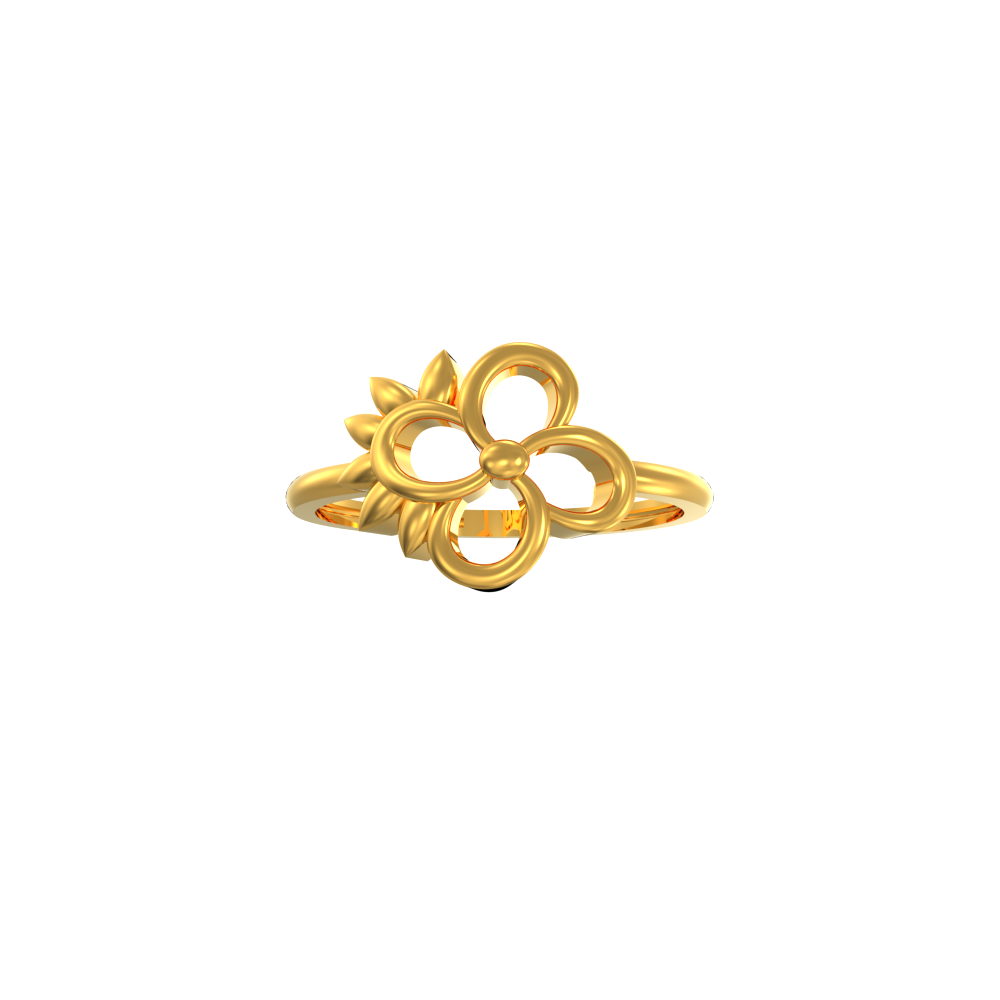 Modern-Blooming-Flower- Gold-Ring